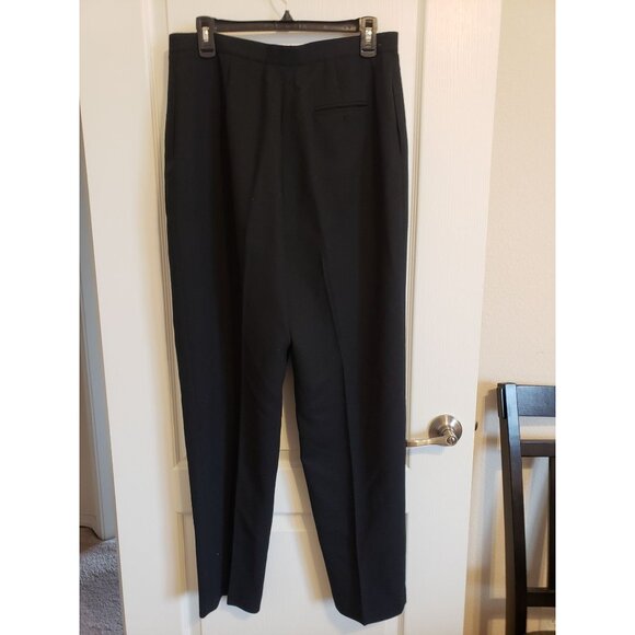 Jones New York, black 100% pure new wool straight leg pants with lining, size 14 - Picture 5 of 8